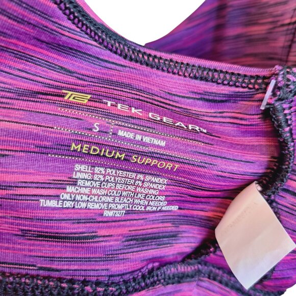 DryTek Purple Medium Support Sports Bra With Keyhole Back Removable Padded Small - Picture 9 of 9
